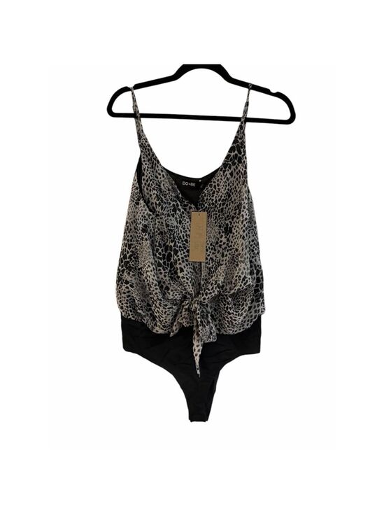 DO+BE Tops - Do+Be Black & White Cheetah Print Bodysuit - Spandex Waist - Size Medium - NWT
